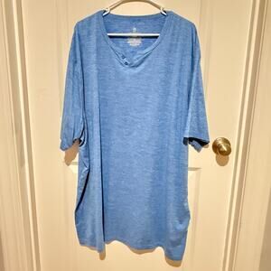 Harbor Bay HB Fit DXL Men’s 3XL Blue Henley Performance Shirt